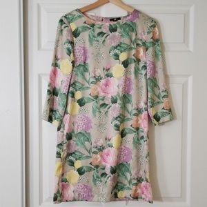 Floral print dress with 3/4 Sleeves
